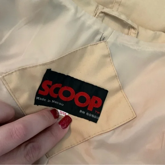 Vintage SCOOP Ladies Utility Raincoat Tan Women’s 13/14 Water Repellent Coat - Picture 5 of 6